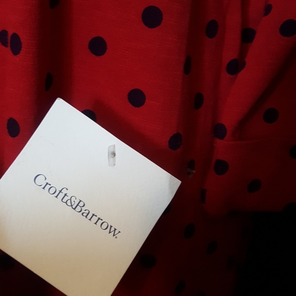 New With Tags Croft & Barrow Red w/Black Polka Dot - Picture 5 of 6